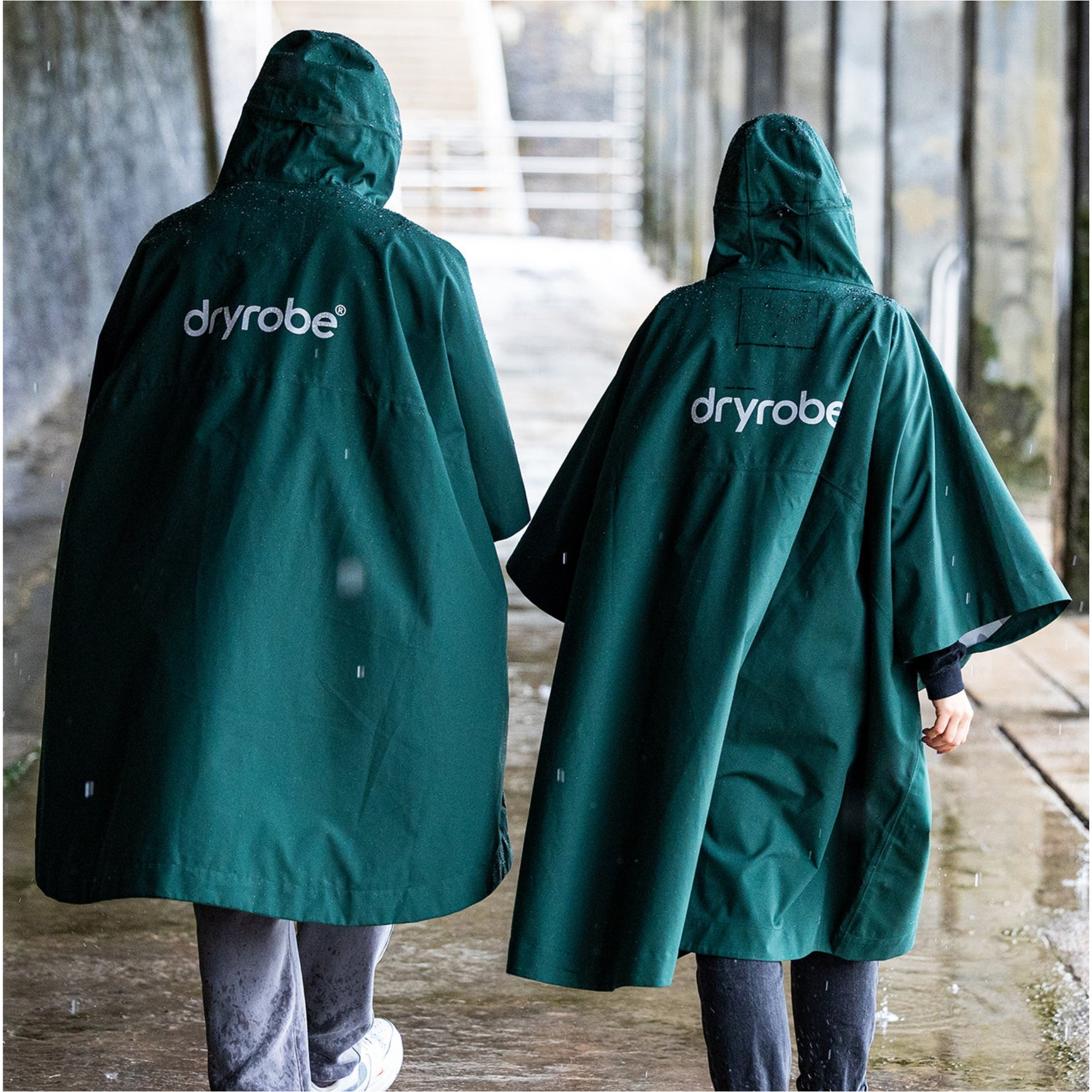 2025 Dryrobe Waterproof Poncho A OS PN - Dark Green